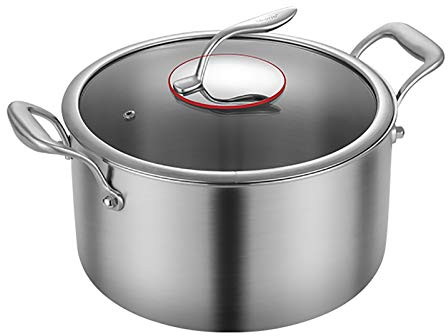 OQHAIR StockKitchen u, Cocina de Sopa de Acero Inoxidable 304 u, Cacerola Multifuncional Saludable sin Recubrimiento, sin Recoger la Estufa, 4 tamaños (Tamaño: 22 cm * 12 cm) (Onecolor 28