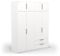 Demeyere Armoire Dressing avec Penderie Moderne 8 Portes 5 Etagères 2 Tiroirs – Coloris Blanc Mat - 157,3 x 51,1 x 203 cm