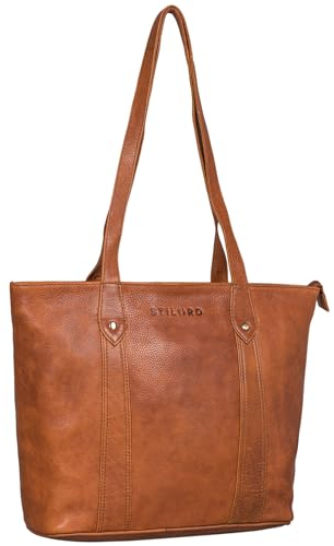 STILORD 'Svea' Elegante Handtasche Damen Mittelgroß Leder Tasche Damen Henkeltasche zum Ausgehen Elegante Abendtasche Shopper Freizeittasche Echtes Leder, Farbe:texas - braun