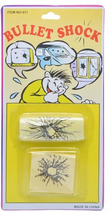 Zankie Autocollants de fenêtre de Trou de Balle, Faux décalcomanie de tir de Balle, Autocollants de Farce d'écran cassé, Faux Autocollant de tir de Balle, Autocollant de Fausses balles