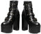 DEMONIA - Stiefelette mit Absatz Gothic Rasha – Stiefel schwarz bequem aus Leder mit 6 cm Plattform und 15 cm Absatz, Schwarz , 39 EU