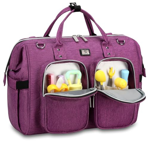 Pomelo Best Wickeltasche mit wasserdicher Wickelunterlage und 2 Kinderwagen Haken verstellbare Schultergurt multifunktionale Umhängetasche Reisetasche für Unterwegs