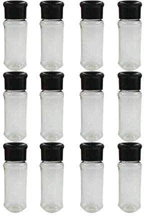 ZSQZSQ Tarro de plástico para Especias, salero, pimentero, Tarro de condimento, Botellas de vinagre, condimentos para Barbacoa, contenedores de Cocina para Especias, 12 Uds.