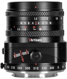 7artisans 50mm F1.4 Tilt Fotocamera Lente APS-C Grande Apertura Prime Lenti Portrait Manuale Miniatura Paesaggio Lilliput Shooting per Sony E Mount (Nero)