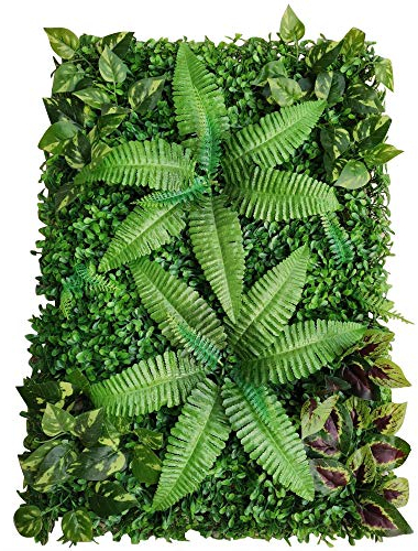 HauTour Künstliche Buchsbaumplatten 6 Stück Sichtschutz Künstliche Hecke Künstliche Pflanzenwand 60x40cm Buchsbaumhecke für Garten Hinterhof im Freien und Indoor Home Wedding Dekoration