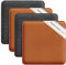 Miqio Design Sitzkissen | Wendekissen Rechteckig aus Filz und Kunstleder | Komfortgröße XL Stuhlkissen 40x40 cm | 4er-Set | Sitzauflage für Bank und Stuhl |Dunkelgrau-Cognac