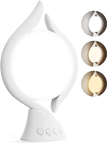 Wopigh Tageslichtlampe 10000 Lux, Sonnenlichtlampe mit 3 Lichtfarben 4 Timer 5 einstellbare und Memoryfunktion Lichtintensität, UV-Frei Sonnenlicht Lampe für Hause/Büro (Blanco, 2)