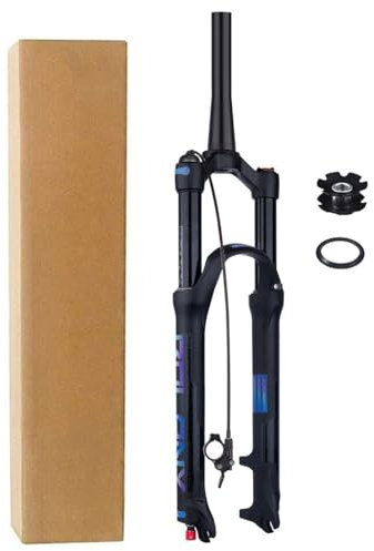 LPYDWZ Forcella Aria for Bici Lega di Alluminio 26/27,5/29 Pollici, Ammortizzatore for Bici con Tubo Dritto Blocco Remoto Forcella MTB da Discesa 1-1/2 Escursione da 120mm(Remote Lock B,27.5 inch)