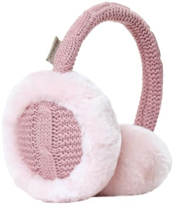 MGGMOKAY Ohrwärmer für Männer & Frauen,Klassische Wool Unisex Winter Ohrenschützer,Rosa