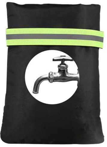 EYVRPAU 1 Stück Verdickung Außen Wasserhahn Abdeckung, Wasserdicht, Frostschutz, Kältebeständig, Thermoschutz, Winterfester Beutel für Garten Wasserhahn (25x18cm) (Schwarz)