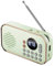 FYOBOT Radio FM Portátil Recargable Pequeño Altavoz Bluetooth Inalámbrico Sonido Estéreo Envolvente USB Radios Vintage Verde