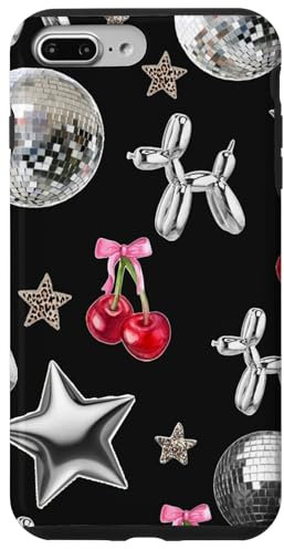 Vintage Mosaic Disco Ball Collage Y2K Star & Cherry Bow Case for iPhone 7 Plus/8 Plus