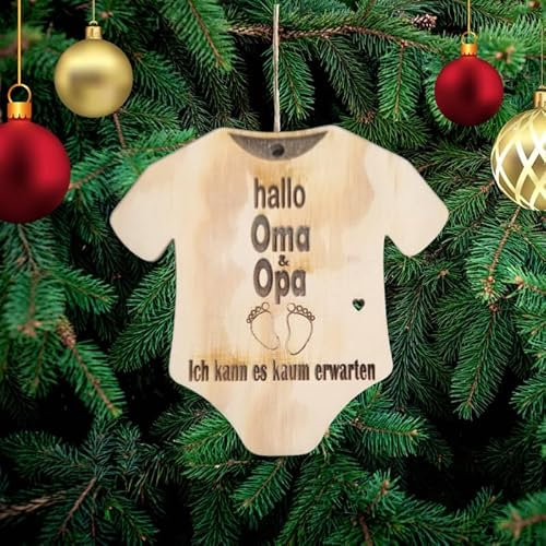 Hallo Oma Opa Weihnachtsdeko aus Holz Weihnachtsbaum Deko Weihnachtsdekoration Ornament Weihnachtsbaumschmuck Holz Christbaumschmuck