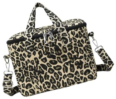 Kompakte Wickeltasche Alternative mit organisierten Fächern, stilvolle Leoparden-Designs, Aufbewahrungstaschen für moderne Mütter