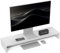 HOMCOM Supporto per Monitor PC con 2 Vani Contenitore, Porta Monitor da Scrivania in Legno, per Laptop e Computer, Portata Fino a 16Kg, 100x27x15 cm, Bianco