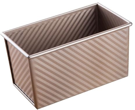 Cayanmydery Molde pequeño para pan Pullman con tapa, capacidad de masa de 0.45 libras, mini molde de acero al carbono para hornear pan