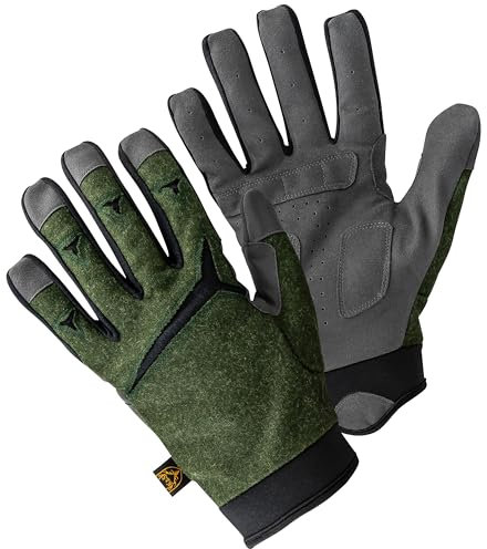 K & S Jagd Handschuhe Loden Grün Herren Unisex Outdoor Sport Natur Fotografen Schießhandschuhe (Grün, L)