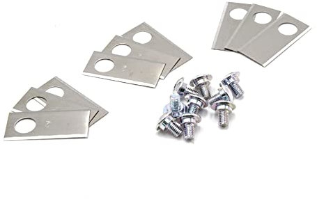 vhbw 9X Ersatz-Messer kompatibel mit Scheppach RoBoCut XL600, L500, XXL900 Rasenmäher - Ersatzklinge Silber, Edelstahl