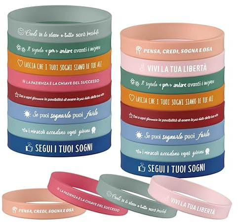 Yuecda Bracciale motivazionale in Italiano, regalo motivante per adolescenti, studenti e colleghi, ideale per compleanni ed eventi (20)