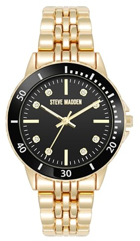 Steve Madden Frauen echtes kristallakentisches Armband Uhr