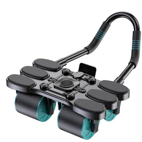 Ab Wheel Roller - Automatischer Rebound Ab Workout Machine | Vierrad-Kerntrainer mit Bremse & rutschfesten Griffen für Home Gym, Kraft- & Fitnesstraining