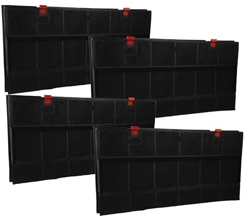 vhbw 4x filtro de carbón activado compatible con Whirlpool AKB067BR, AKB067WH, AKB08903PW, AKB089BV, AKB089WH campanas cocina - 43 x 21,7 x 3,3 cm