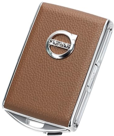 Autoschlüsselhülle für Volvo XC90, XC60, XC40, S60, S90, V90, Polestar 1, Polestar 2, top Layer Cow Leather (Brown)