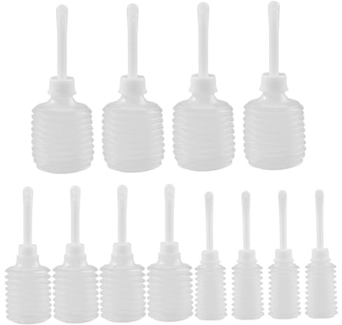 12pcs Duschenflaschen für Frauen, 50/150/180 ml Einweg-Vaginal-Dusche-Anal Applikator mit 8 Löchern, umweltfreundlich flexibler Hintern für Frauen Männer.