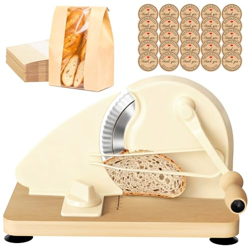 Manual Bread Slicer for Homemade Bread with 30pcs Paper Bread Bags