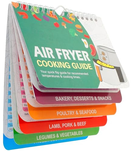 Air Fryer Cookbook Cheat Sheet,7x6 inch Magnetic Cooking Food Guide Booklet Airfryer Recipes Cookbook Air Fryer Recipes,Instant Airfryer Accessories Oven Cooking Pot Temp Times Chart for Kitchen