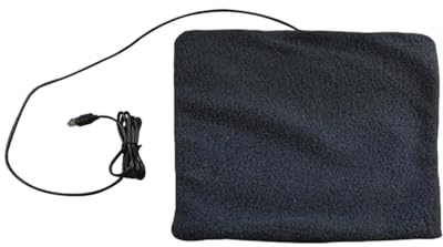 KESOTO USB Haustier Heizmatte Elektrisches Heizkissen Kuschelige Plüsch Wärmepad Automatischer Heizmodus für Katzen Kleine Hunde Kaninchen Hamster Chinchilla, Schwarz