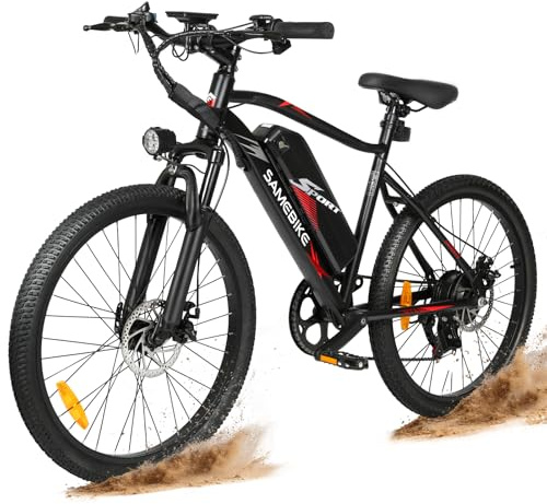 SAMEBIKE SY26 Electric Bike for Adults with Peak 250W Motor, 90km 25KMPH Commuting Electric Mountain Bike with 36V 13Ah Removable Battery, 21-Speed, 26 Tires and Dual Disc Brakes