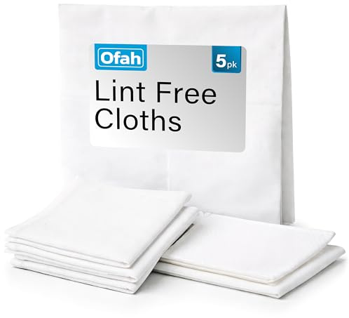 Ofah Lint Free Cleaning Cloths 5 Pack Streak Free Non Scratch Soft Cloth For Glass Screens Wood Finishing Oiling Polishing And Everyday Household Cleaning Use
