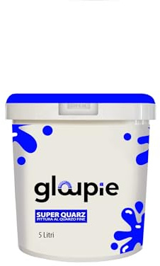 GLOUPIE SUPER QUARZ Pittura Al Quarzo Per Esterno Resistente Alle Intemperie, 5 Litri, Bianco, Made In Italy