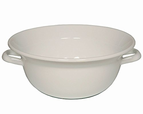 Riess, 0296-033, Weitling 28, CLASSIC-WEISS, Durchmesser 28 cm, Höhe 12 cm, Inhalt 4.0 Liter, Emaille, weiß, Schüssel mit 2 Griffen, Induktion