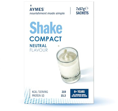AYMES ActaSolve Shake Compact - Neurtal - 7 Servings | Low Volume Nutritional Powder, Milkshake-Style Drink Mix, Gluten Free & Vegetarian