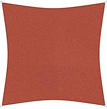 sunprotect 83214 Professional Sonnensegel, 5 x 5 m, Quadrat, Wind- & wasserdurchlässig, rot