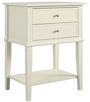 Ameriwood Franklin Beistelltisch mit 2 Schubladen, weiß