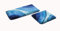 Goodway 2-teiliges Badematten Set Wave, blau │ Größe: 50x90cm, 50x45cm │rutschhemmend, waschmaschinenfest