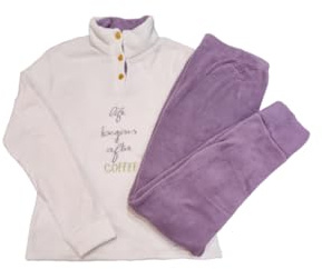 Ca Gi Sa Sorrento Pigiama Donna Invernale Coral in Ciniglia Caldo (L, Orso Rosa Scuro)