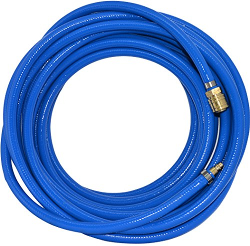 Unbekannt Druckluftschlauch Gewebeschlauch Kompressorschlauch mit Schnellkupplung Typ 26 NW 7.2, PVC, 6mm, 7.5m, blau, 1 Stück