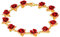Suplight Bracelet Femme Plaqué Or 19cm Décor de Rose Fleur Rouge Bijoux Fantaisie pour Jeune Fille Girl Women Wristband Accessoire de Bal Soirée Mariage Fiançaille