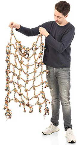 HappyBird | Kletternetz aus Baumwolle für Papageien XXL