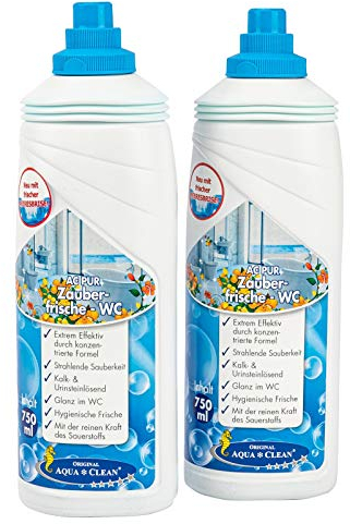 AQUA CLEAN PUR Zauberfrische WC Gel für Glanz im WC extrem effektiv 2x 750ml