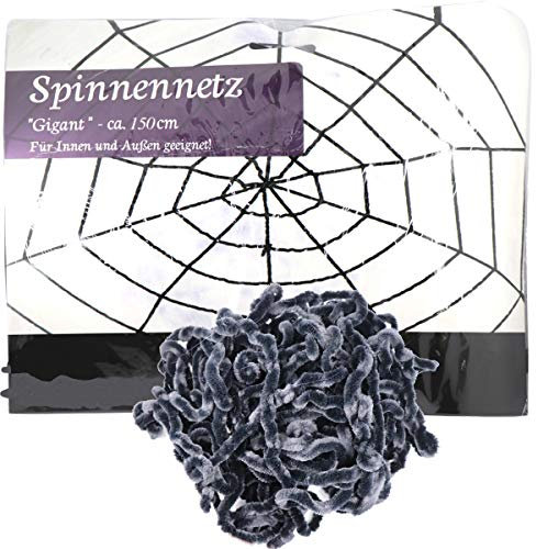 Cepewa Spinnennetz Spinnen Netz XL ca.150cm Gigant Halloween Hängedeko Party Deko
