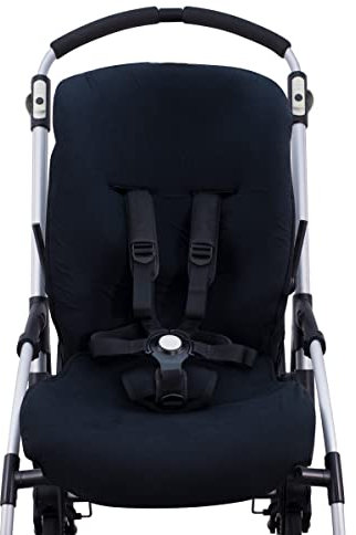 JYOKO KIDS colchoneta para silla de paseo y cochecito de bebé compatible con Bugaboo Bee 3, Bee Plus, Bee 5, elaborada en tejido de algodón + espuma y técnico transpirable (Black Series)