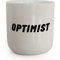 PLTY - Optimist Becher - Tasse ohne Henkel - Handglasiertes Weiß Porzellan - Lustige Tassen - Attitude - Dänisches Design