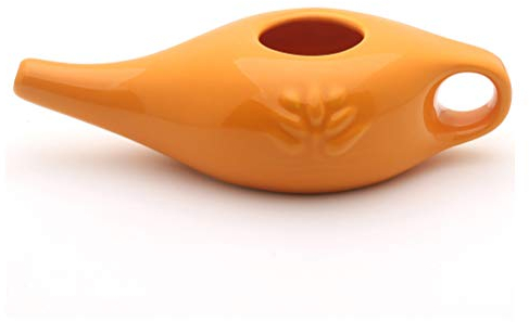 Haplws Keramik Neti Pot Yoga Professional Nasenspüler Nasenspültopf Komfortabler Ausgusstopf für die Nasenspülung 250ml
