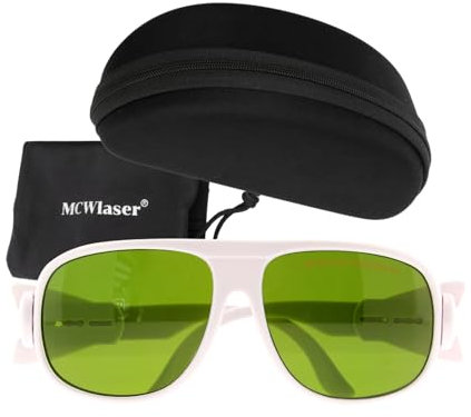 MCWlaser Laser Schutzbrille 1064nm 1080nm Brille CE OD5+ Laser Safety Goggles 190-470nm & 800-1700nm Für Fiber Laserreinigung Schweißen UV-Markierung Diode, ND:YAG Laser Absorption Type EP-8 Stil 1