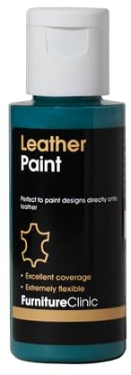 Furniture Clinic Leather Paint - for Painting All Leathers: Footwear, Handbags, Clothing, etc. Flexible and Durable (Turquoise, 50ml)